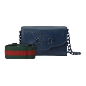 Gucci NWT Navy Blue Leather Crossbody Bag with Hardware